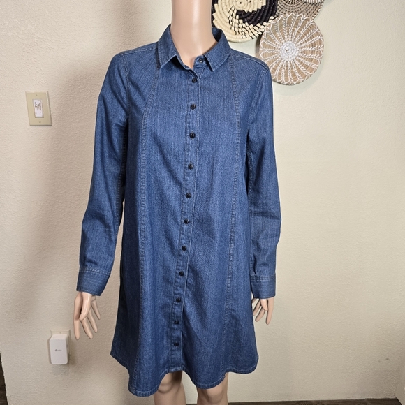 Madewell Dress Womens Long Sleeve  Button Up Blue Size Small Whit Pockets - Picture 10 of 16